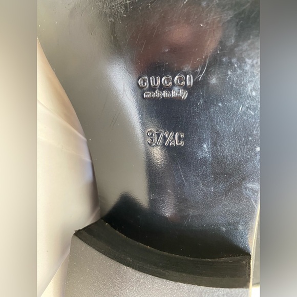 Gucci Black Loafers Red Stripe slip ons slides moccasins 37.5 derbys suede - Picture 7 of 8